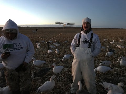 Snow Goose Decoy Spreads with Motion
